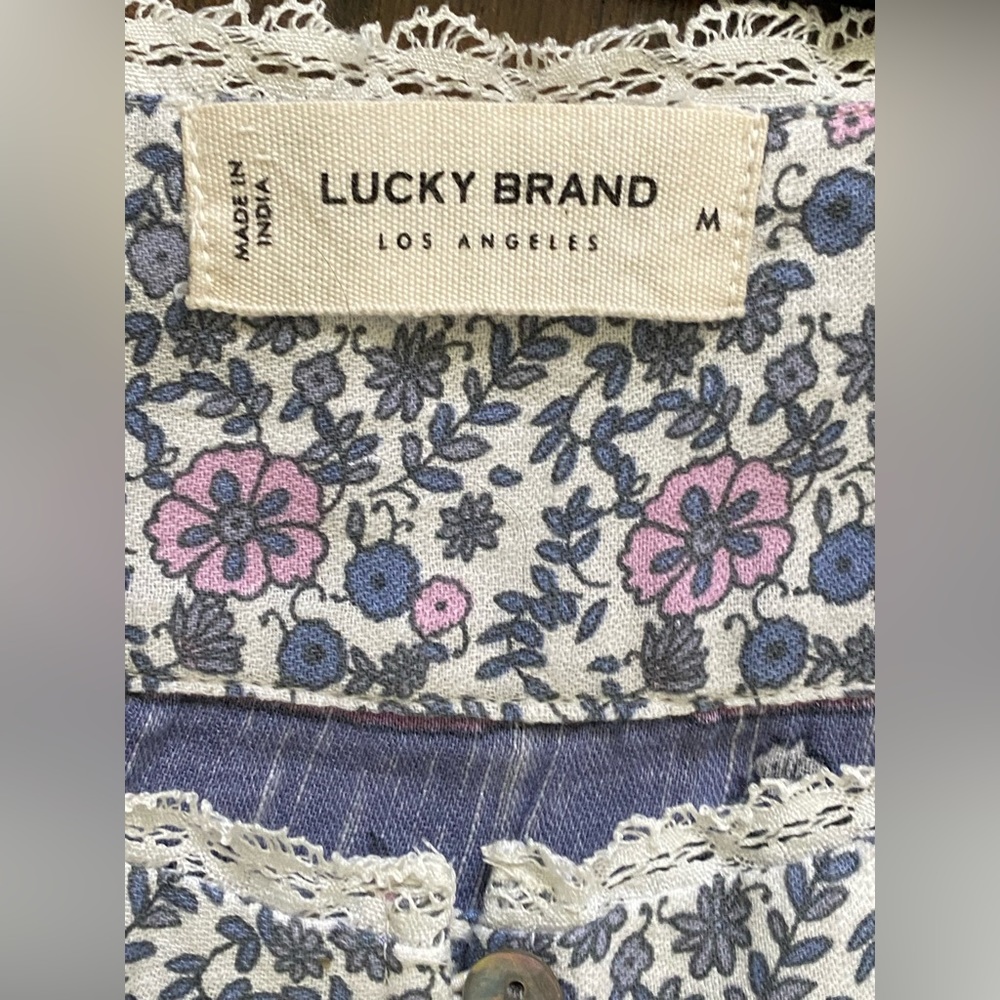 Lucky brand Mixed print tie sleeve tiered dress - Picture 13 of 13